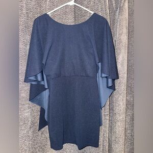 Elegant Backless Navy Blue Dress